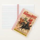2頭の馬にまたがった男たちとサーカスのレース。 ノートブック (内側)