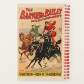 2頭の馬にまたがった男たちとサーカスのレース。 ノートブック (裏面)