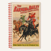 2頭の馬にまたがった男たちとサーカスのレース。 ノートブック (正面)