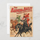 2頭の馬にまたがった男たちとサーカスのレース。 ポストカード (正面/裏面)