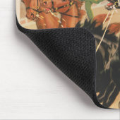 2頭の馬にまたがった男たちとサーカスのレース。 マウスパッド (コーナー)