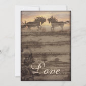 2頭の馬のラスティックカントリーウェスタンウェディング招待状 招待状 (裏面)