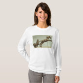 2頭の馬の一人乗り二輪馬車のモデル Tシャツ (正面フル)