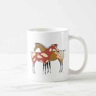 2頭の馬のAppaloosa及びペンキのデザイン コーヒーマグカップ