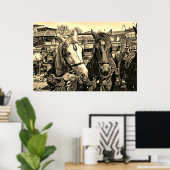 2頭の馬ポスター ポスター (ホームオフィス)