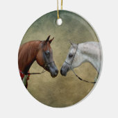 2頭の馬絵画を超える。 セラミックオーナメント (左)