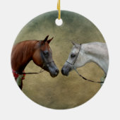 2頭の馬絵画を超える。 セラミックオーナメント (裏面)