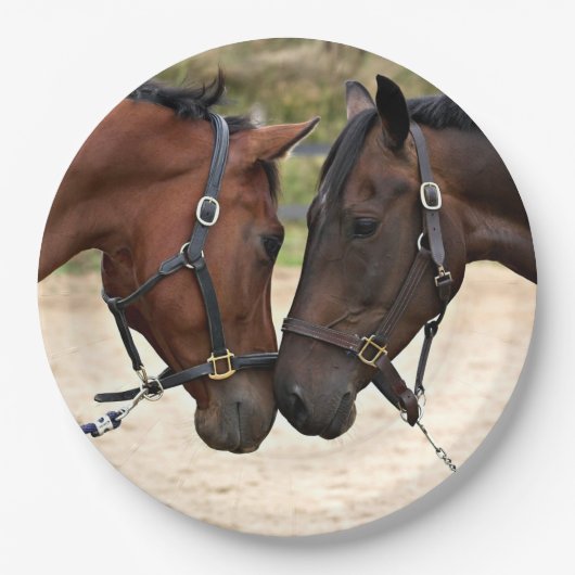 2頭の馬 ペーパープレート (正面)