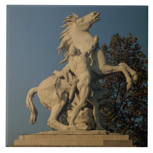 2頭の「泥灰質の馬」のoriginallの1つのレプリカ タイル (正面)