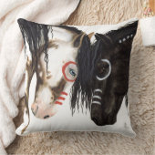 2頭のBihrle著威厳のあるな馬の枕 クッション (ブランケット)