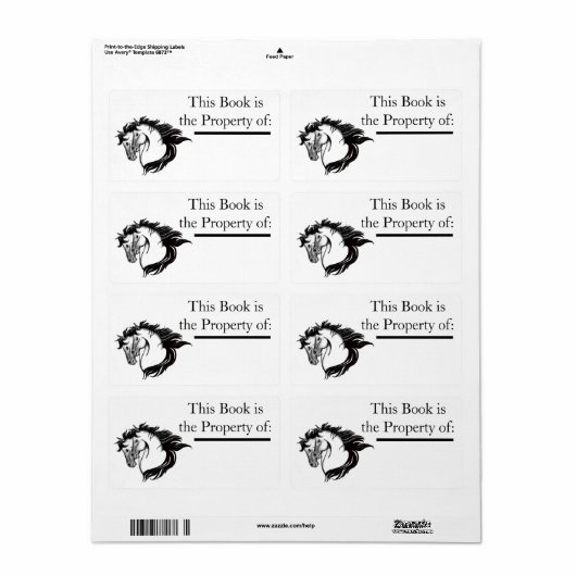 2頭ブックラベル ラベル (フルシート)