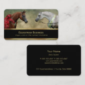 2頭絵画の馬。                       名刺 (正面/裏面)