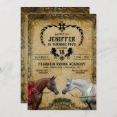 2頭絵画の馬。                       招待状 (正面/裏面)