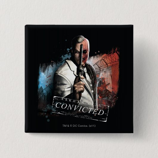 2顔 – 有罪宣告 缶バッジ (正面)