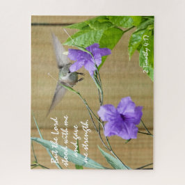 2食べ物を与えテモテ4:17からの詩とハミングバード ジグソーパズル