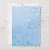 2高速かわいいブルーシーコーラルタートルクジラ誕生日 招待状 (裏面)