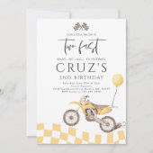 2高速イエローダートバイクボーイ2nd誕生日パーティー 招待状 (正面)