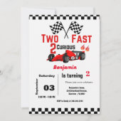 2高速カーレース少年2nd誕生日パーティー 招待状 (正面)