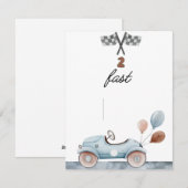 2高速キッズレースカーの誕生日の招待状 シーズンカード (正面/裏面)