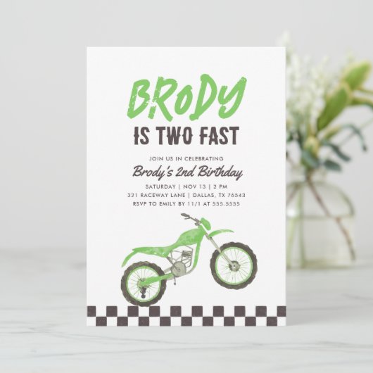 2高速グリーンダートバイクボーイ2nd誕生日 招待状 (スタンド正面)