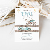 2高速ダートバイクレースカー誕生日招待状 招待状