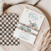 2高速ダートバイクレースカー誕生日招待状 招待状