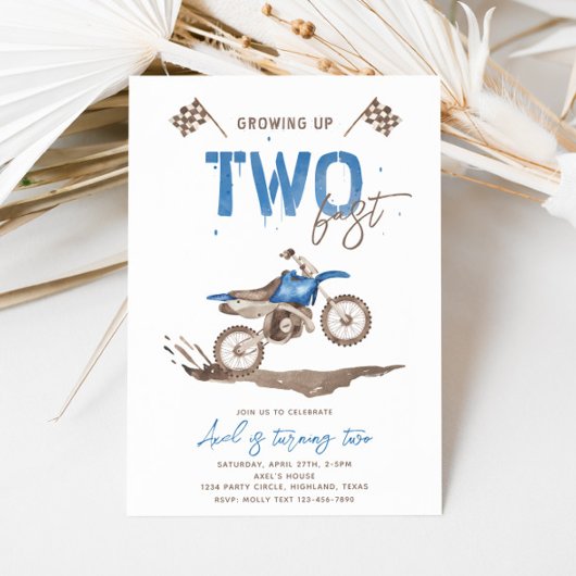 2高速ダートバイク誕生日招待状 招待状