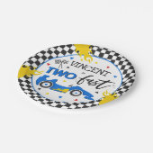 2高速バースデーパーティーブルーレースカー2nd誕生日 ペーパープレート (アングル)