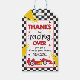 2高速バースデーパーティー赤いレースカー2nd誕生日 ギフトタグ