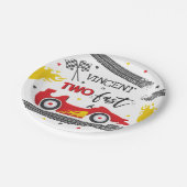 2高速バースデーパーティー赤いレースカー2nd誕生日 ペーパープレート (アングル)