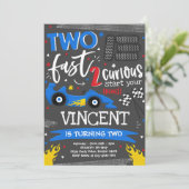 2高速バースデーパーティー赤いレースカー2nd誕生日 招待状 (スタンド正面)