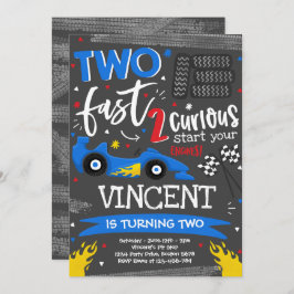 2高速バースデーパーティー赤いレースカー2nd誕生日 招待状