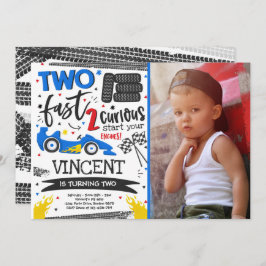 2高速バースデーパーティー赤いレースカー2nd誕生日 招待状