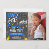 2高速バースデーパーティー赤いレースカー2nd誕生日 招待状 (正面)