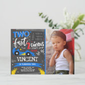 2高速バースデーパーティー赤いレースカー2nd誕生日 招待状 (スタンド正面)