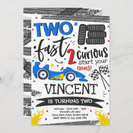 2高速バースデーパーティー赤いレースカー2nd誕生日 招待状