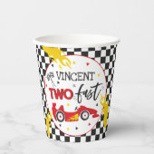 2高速バースデーパーティー赤いレースカー2nd誕生日 紙コップ (正面)