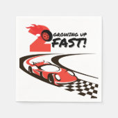 2高速パーティーレースカー2nd誕生日パーティー スタンダードカクテルナプキン (正面)