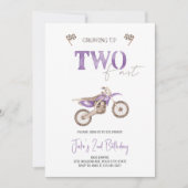 2高速パープルダートバイク誕生日招待状 招待状 (正面)