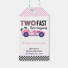 2高速ピンクレースカー第2誕生日 ギフトタグ