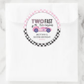 2高速ピンクレースカー第2誕生日 ラウンドシール (バッグ)