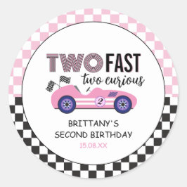 2高速ピンクレースカー第2誕生日 ラウンドシール