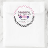 2高速ピンクレースカー第2誕生日 ラウンドシール (バッグ)