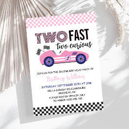 2高速ピンクレースカー第2誕生日 招待状