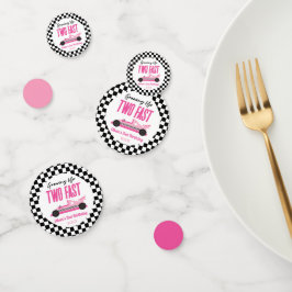 2高速ピンクレースカー2nd誕生日パーティー コンフェッティ