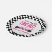 2高速ピンクレースカー2nd誕生日パーティー ペーパープレート (アングル)