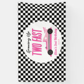 2高速ピンクレースカー2nd誕生日パーティー 横断幕 (縦)