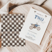 2高速ブルーダートバイク誕生日招待状 招待状