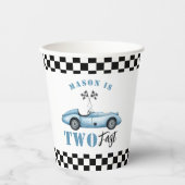 2高速ブルーレースカーキッズ2nd誕生日 紙コップ (正面)