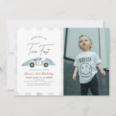 2高速ブルーレースカーボーイ2nd誕生日招待状 招待状 (正面)